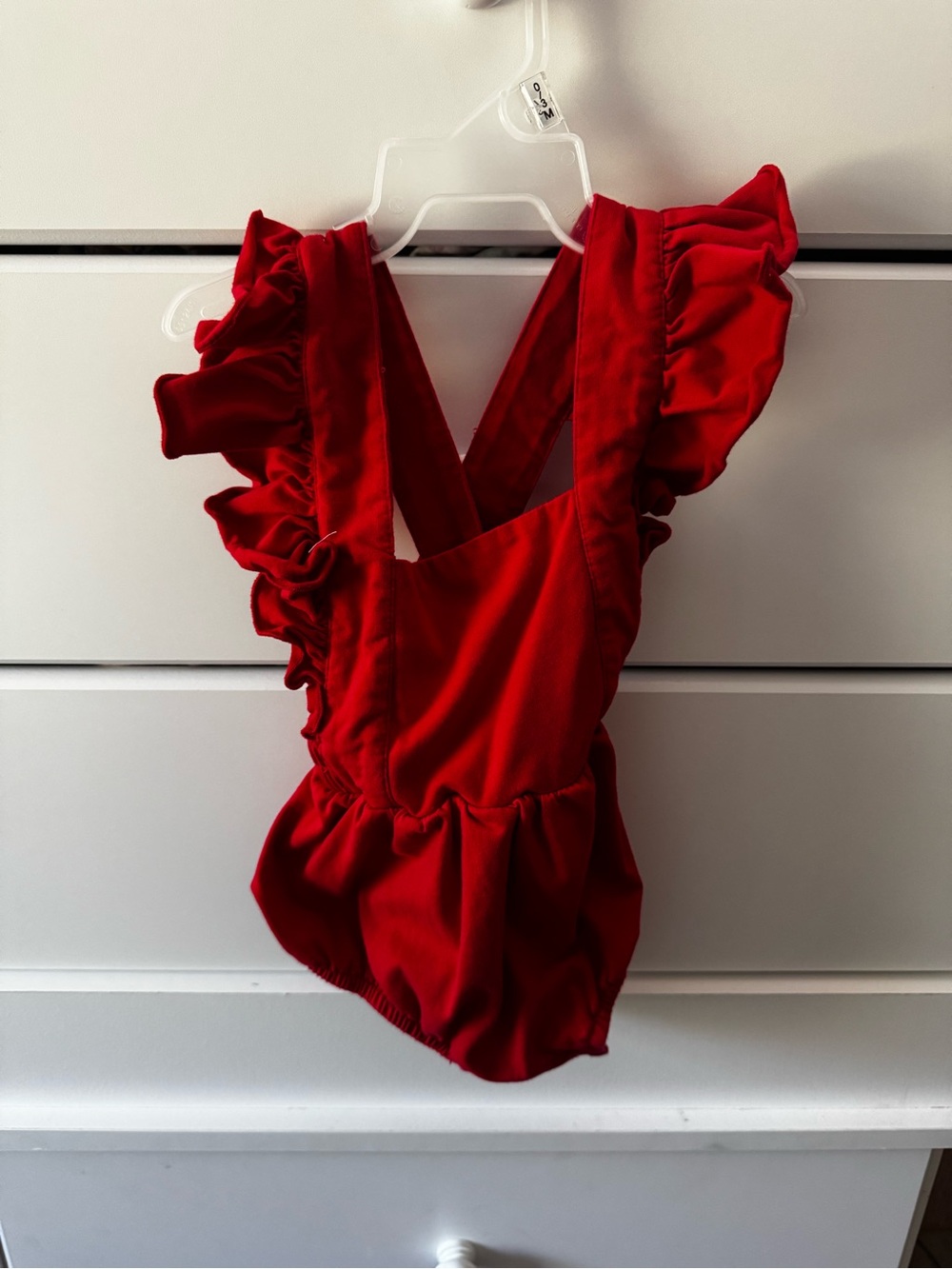 Red Ruffle Sleeveless Bodysuit